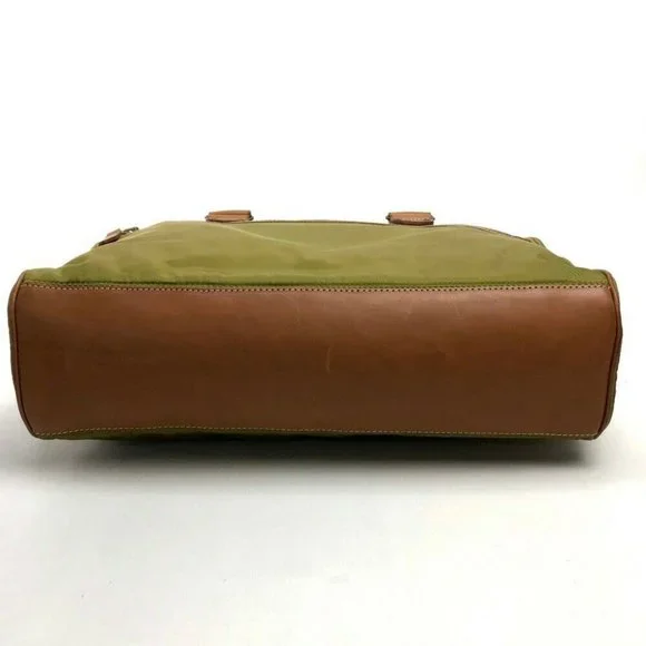 AUTH FELISI Crossbody Shoulder Bag 2 way bag khaki/Brown Nylon / Leather 20207